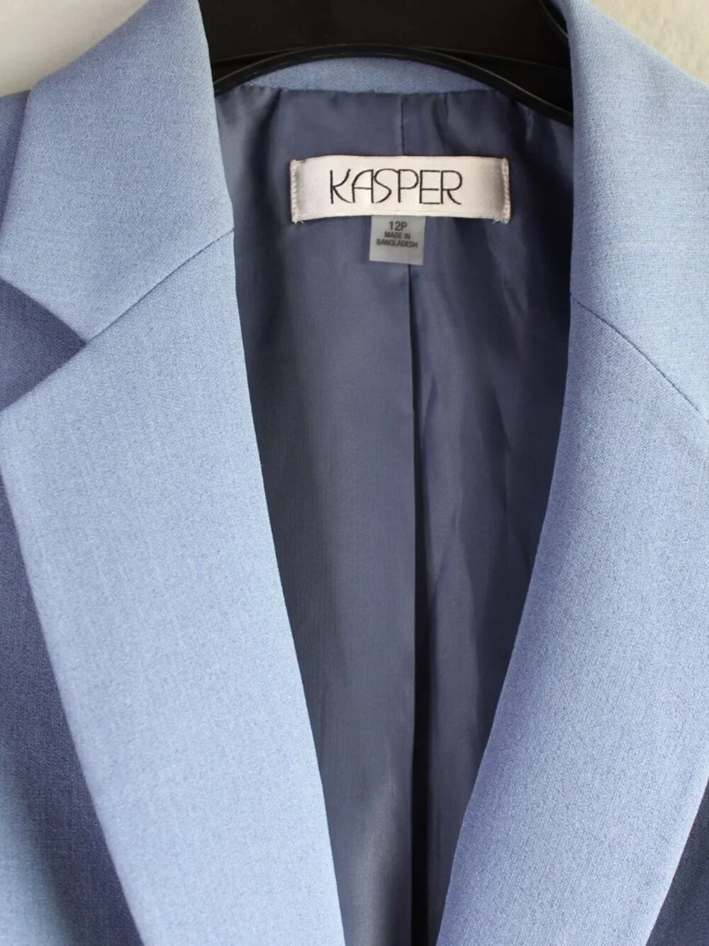 Kasper Women's Petite One Button Seamed Blazer Jacket Periwinkle Blue 12P Lined